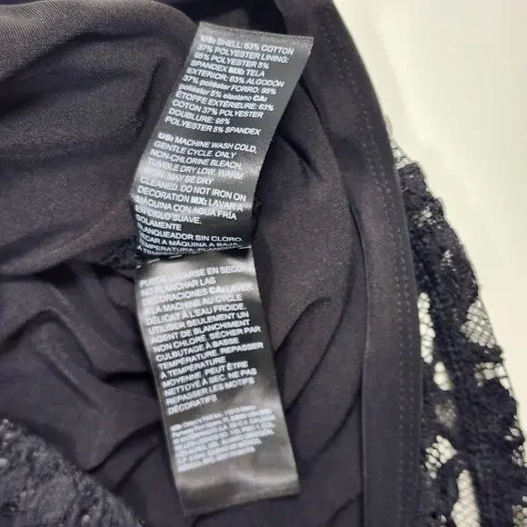 NWT WHBM Lace Blouse Black Size 2 Sheer Feminine Romantic Top - Picture 11 of 14
